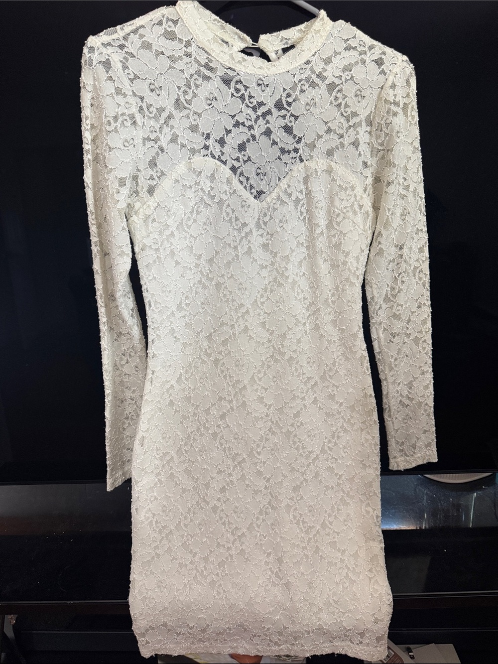Windsor Cream Lace Long-Sleeve Sheath Dress